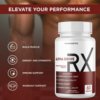 Alpha Drive RX Male Health Tablets to Boost Energy and Intimate Performance 60ct