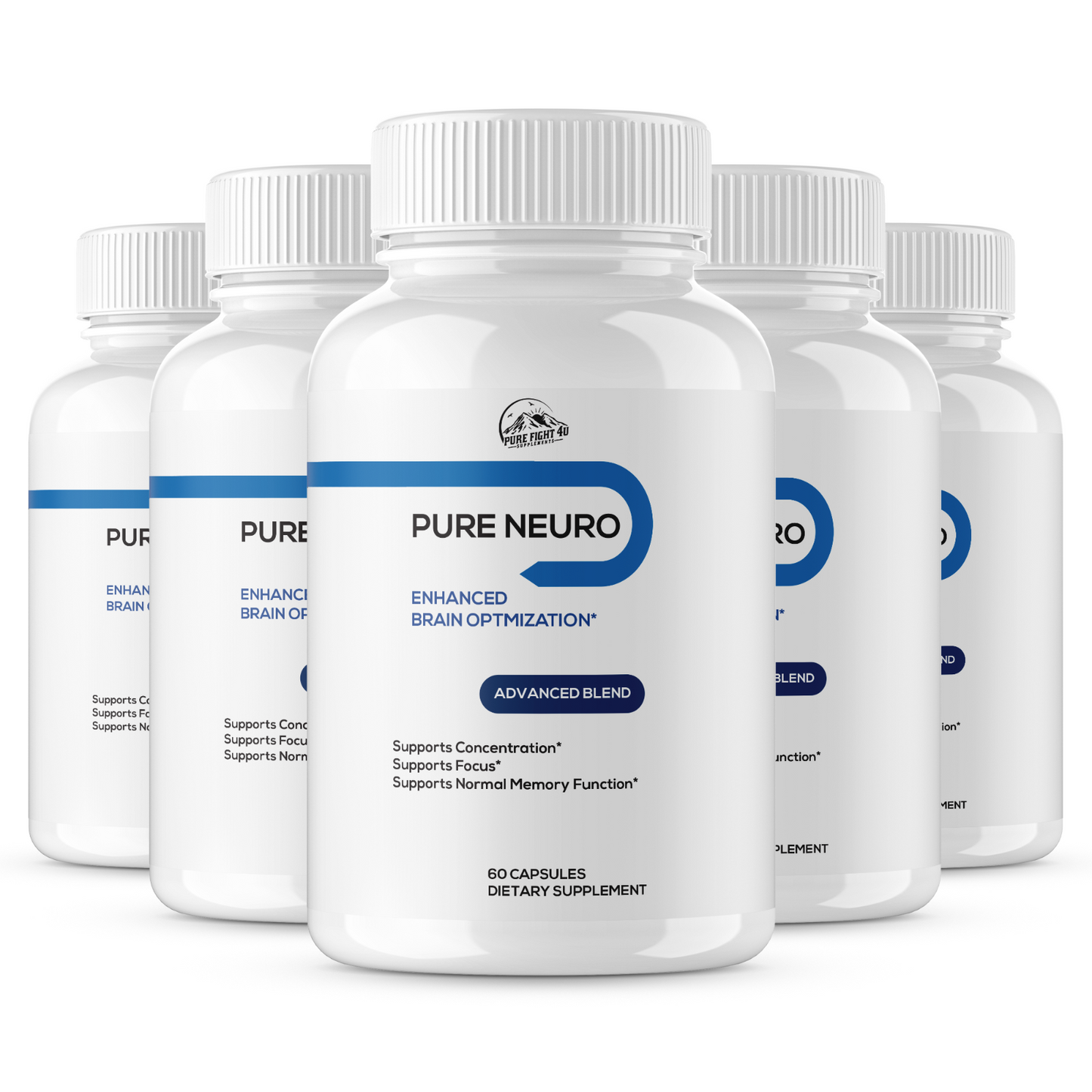 Pure Neuro Enhance Brain Optimization 5 Bottles 300 Capsules