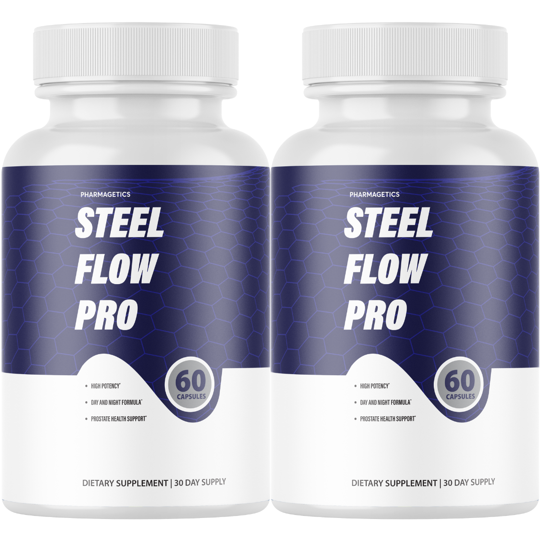 Steel Flow Pro Maximum For Men, SteelFlow Pro Blood Flow - 2 Bottles