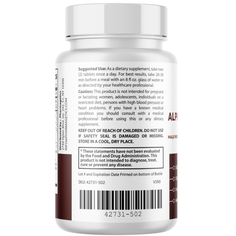 Alpha Drive RX Male Health Tablets to Boost Energy and Intimate Performance 60ct