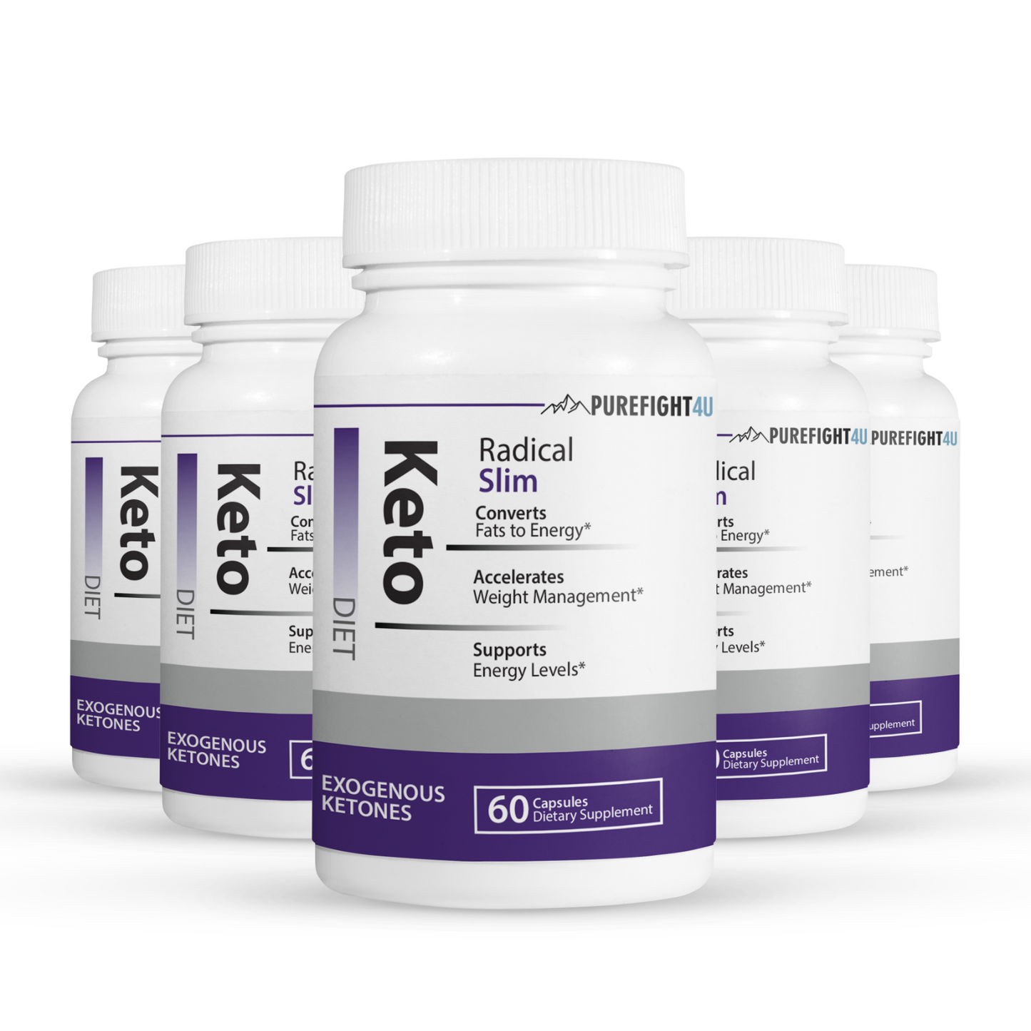 Keto Diet Radical Slime Exogenous Ketones 5 Bottles 300 Capsules