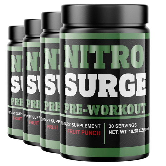 Nitro Surge Pre-workout fruit punch 10.58 oz - 4 Bottles