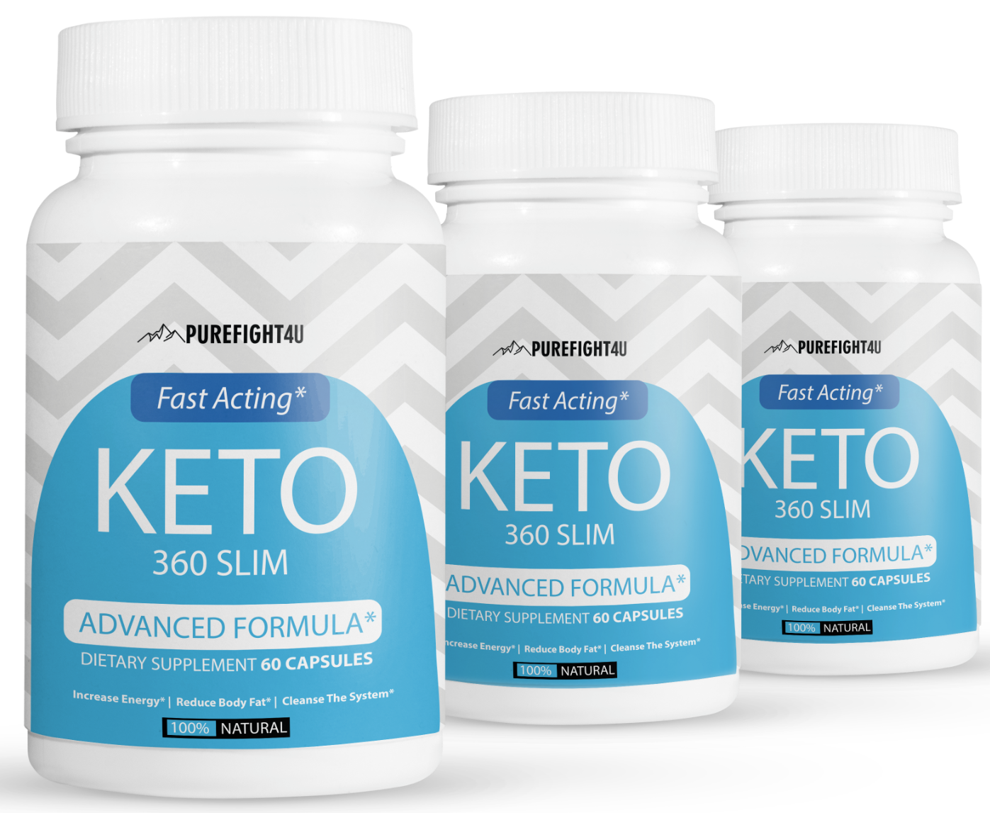 Keto 360 Slim Fast Acting Advanced Formula - 3 Bottles 180 Capsules