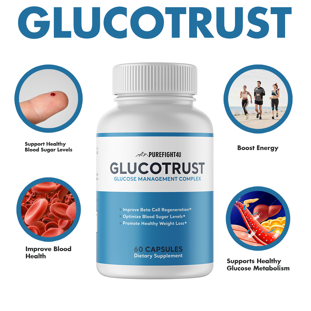 Glucotrust Blood Sugar Support Supplement - 3 Bottles 180 Capsules