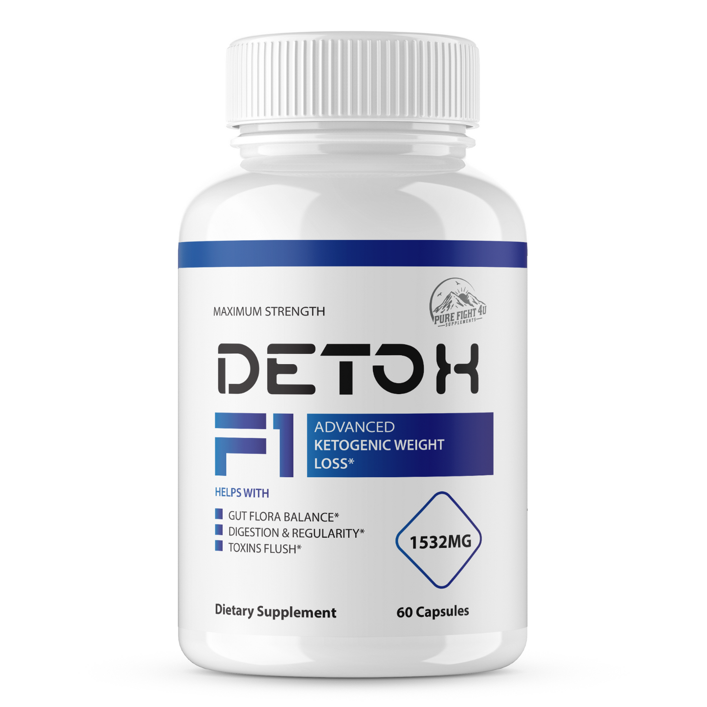 Detox F1 1532MG Advanced Ketogenic Weigh Loss - 5 Bottles 240 Capsules