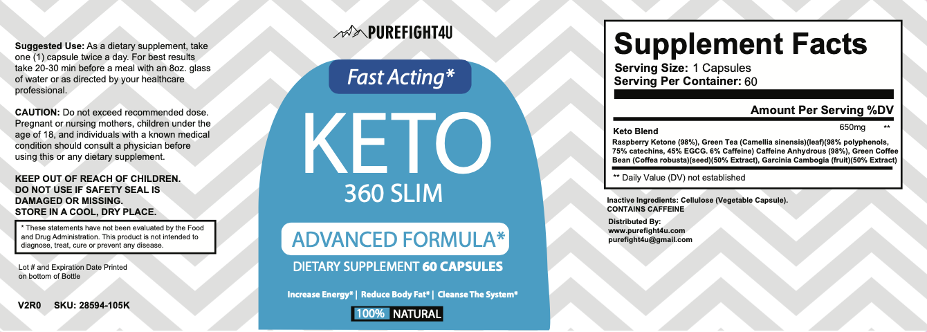 Keto 360 Slim Fast Acting Advanced Formula - 5 Bottles 300 Capsules