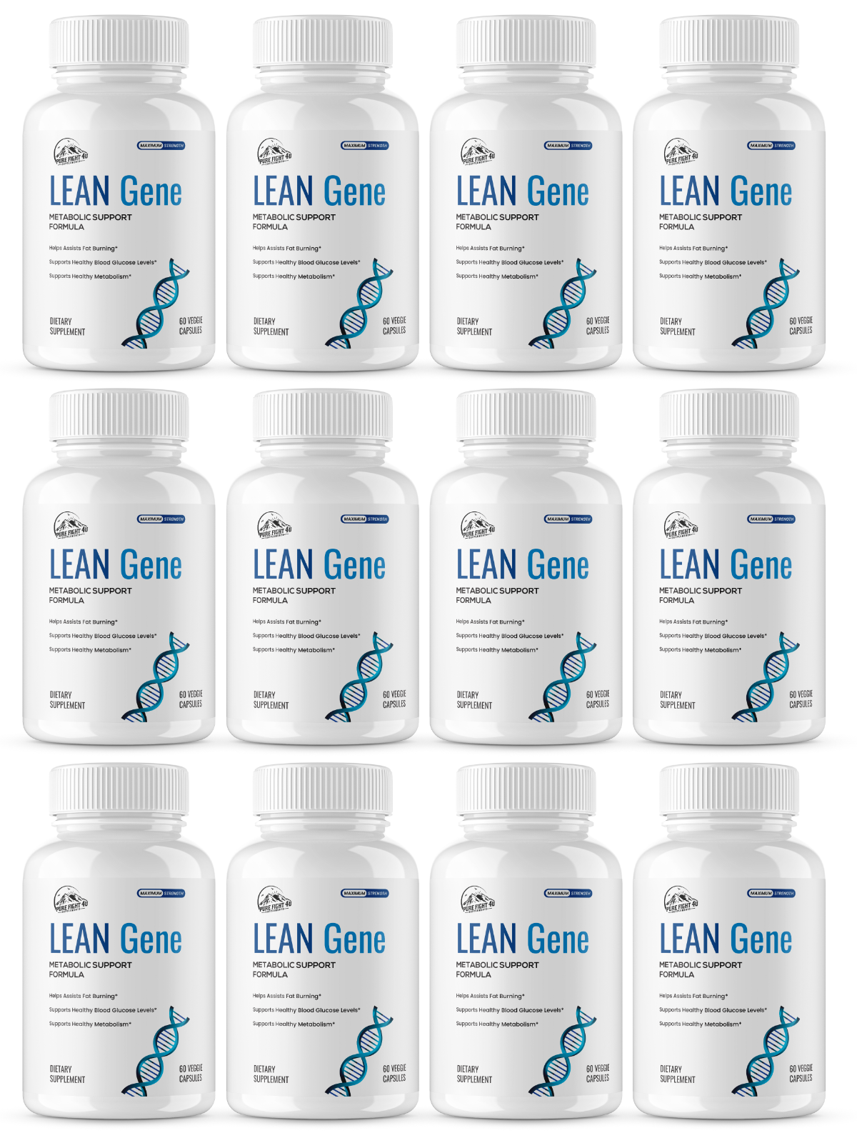 Lean Gene Metabolic Weight Loss Support Supplement - 12 Bottles 720 Capsules