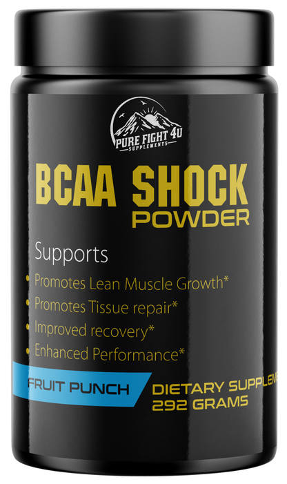 BCAA Shock Powder Fruit Punch Flavor 292 Grams - 12 Bottles