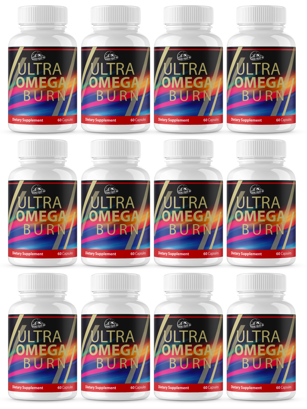 Ultra Omega Burn Dietary Supplement - 12 Bottles 720 Capsules