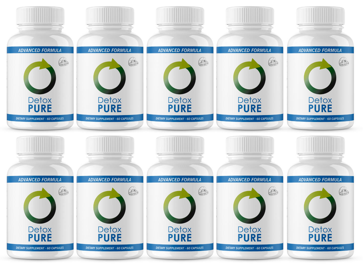 Detox Pure Advanced Formula Dietary Supplement - 10 Bottles 600 Capsules