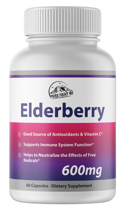 Elderberry Capsules 600mg Immune System Support - 60 Capsules