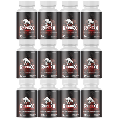 Rhinox X Enhancement Pills for Men, Supports Performance & Energy - 12 Bottles