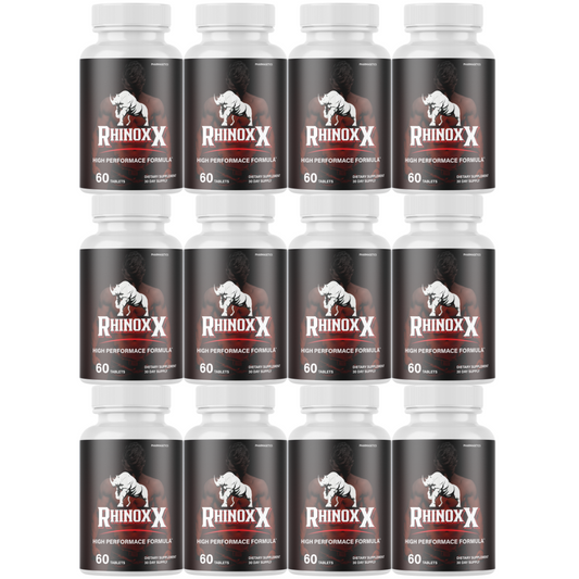 Rhinox X Enhancement Pills for Men, Supports Performance & Energy - 12 Bottles