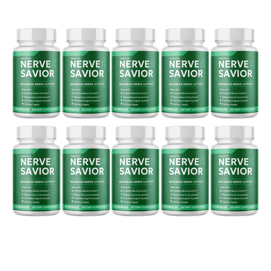 Nerve Savior Advanced Nerve Support 10 Bottles 600 Capsules