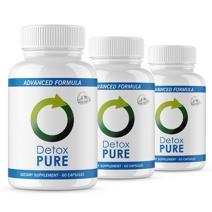 Detox Pure Advanced Formula Dietary Supplement - 3 Bottles 180 Capsules