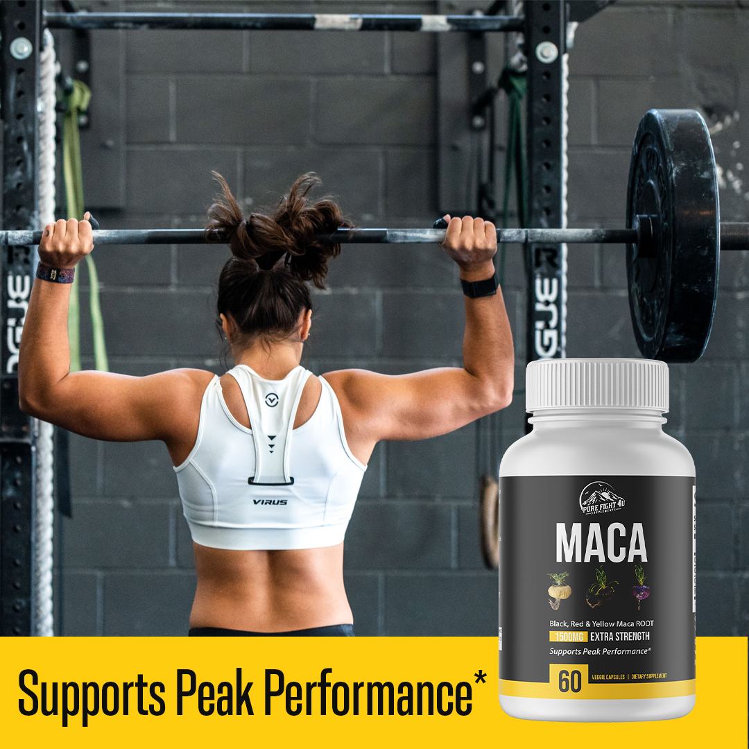 Maca Black, Red,  & Yellow Maca Root 1500mg - 4 Bottles 240 Capsules