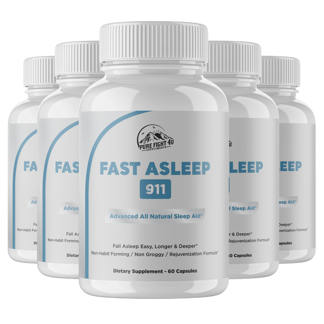 Fast Asleep 911 -  Advanced All Natural Sleep Aid - 5 Bottles 300 Capsules