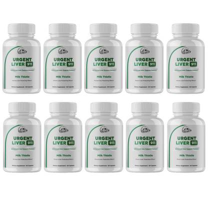 Urgent Liver 911 Advanced Liver Support Formula 10 Bottles 600 Capsules