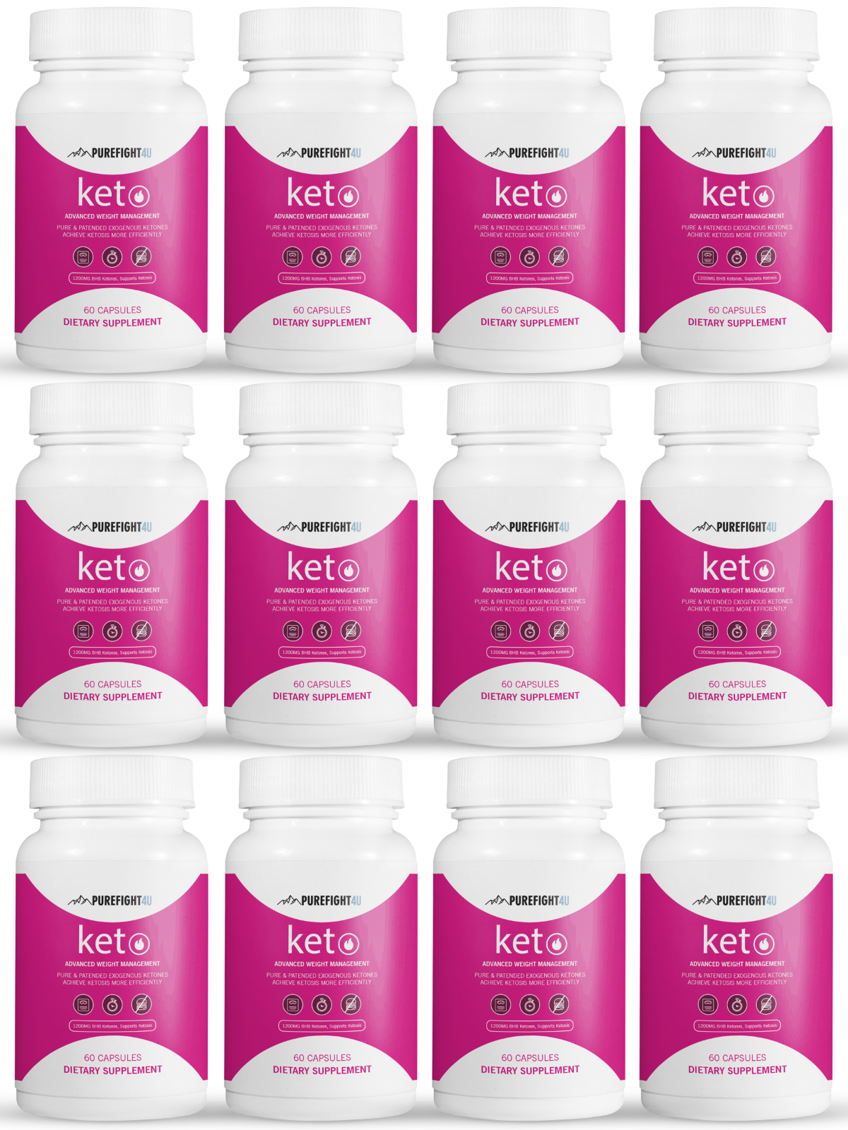 Keto Advanced Weight Management Formula - 12 Bottles 720 Capsules