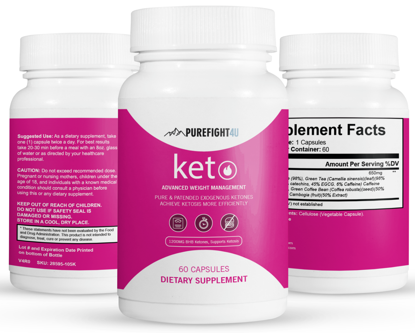 Keto Advanced Weight Management Formula - 12 Bottles 720 Capsules