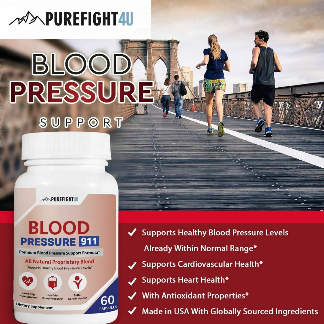 Blood Pressure 911 Premium Blood Pressure Support - 12 Bottles 720 Capsules