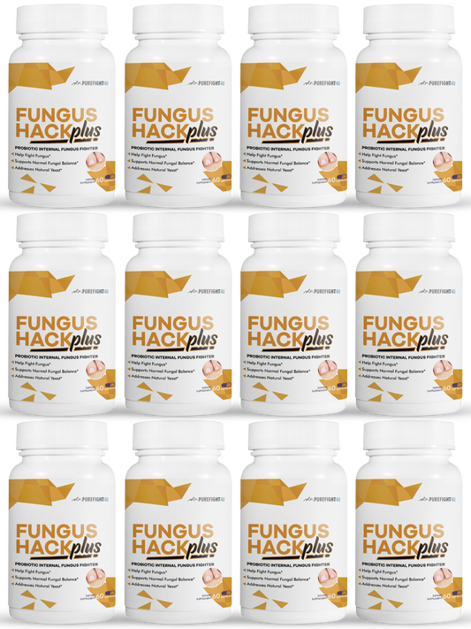 Fungus Hack Plus Probiotic Internal Fungus Fighter 12 Bottles - 720 capsules