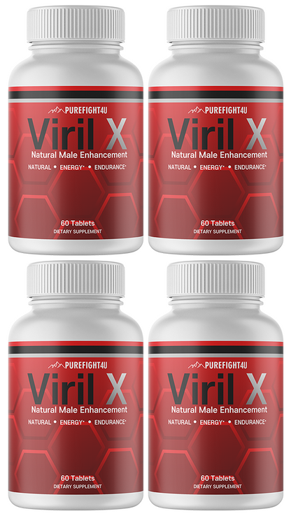 Viril X Dietary Supplement, Natural Male Enhancement, 4 Bottles 240 Tablets