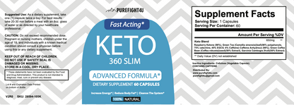 Keto 360 Slim Fast Acting Advanced Formula - 4 Bottles 240 Capsules