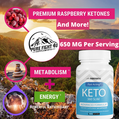 Keto 360 Slim Fast Acting Advanced Formula - 4 Bottles 240 Capsules