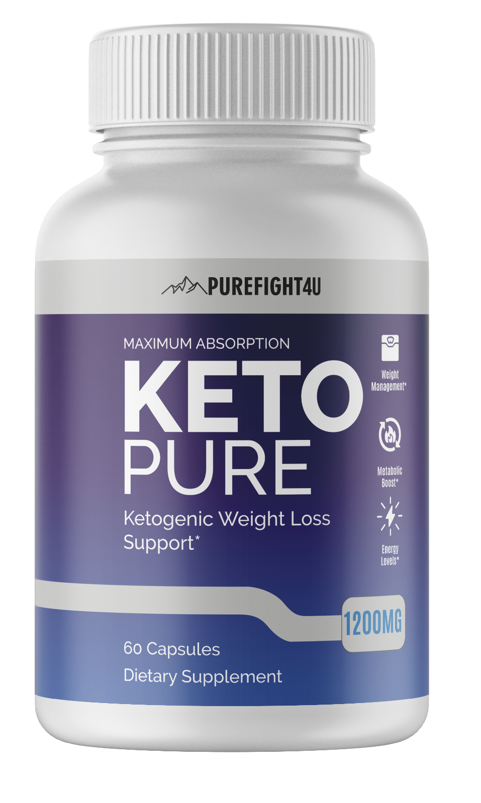 Keto Pure Ketogenic Weight Loss Support - 2 Bottles 120 Capsules