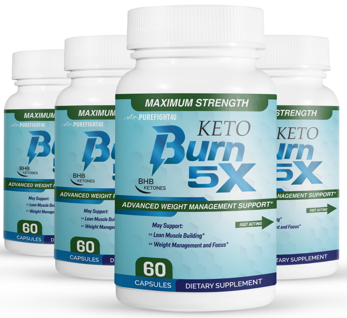 Keto Burn 5x Pills Advanced Weight  Management Support - 4 Bottles 240 Capsules