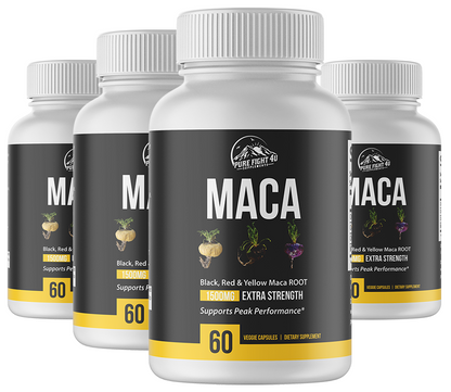 Maca Black, Red,  & Yellow Maca Root 1500mg - 4 Bottles 240 Capsules