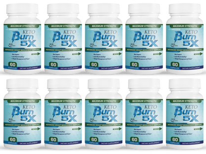 Keto Burn 5x Pills Advanced Weight Management Support 10 Bottles 600 Capsules