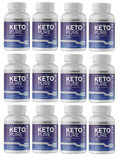 Keto Pure Ketogenic Weight Loss Support - 12 Bottles 600 Capsules