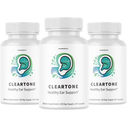 Cleartone Hearing Relief Capsules, Pills for Tinnitus Support -  3 Bottles