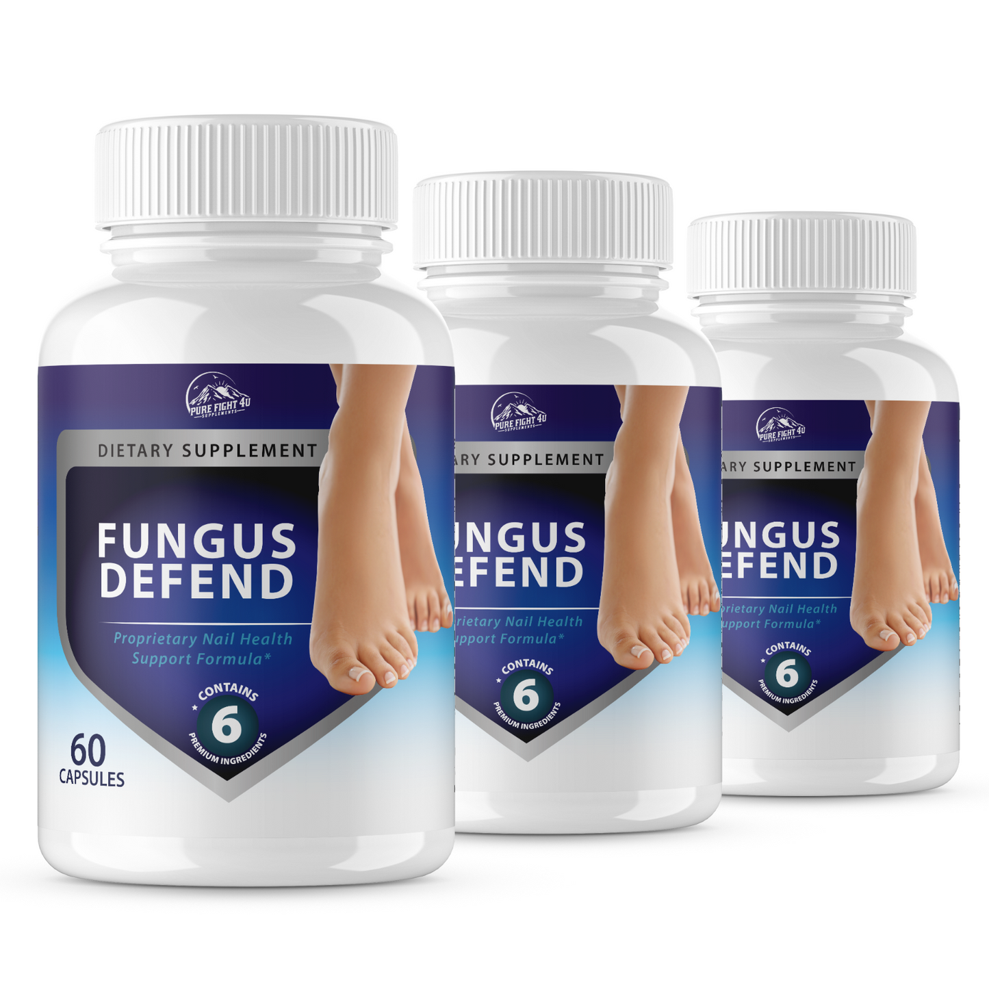 Fungus Defend Proprietary Nail Health Support Formula - 3 Bottles 180 Capsules