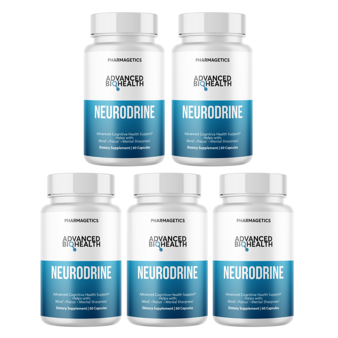 Neurodrine Advanced Cognitive Health Support 5 Bottles 300 Capsules