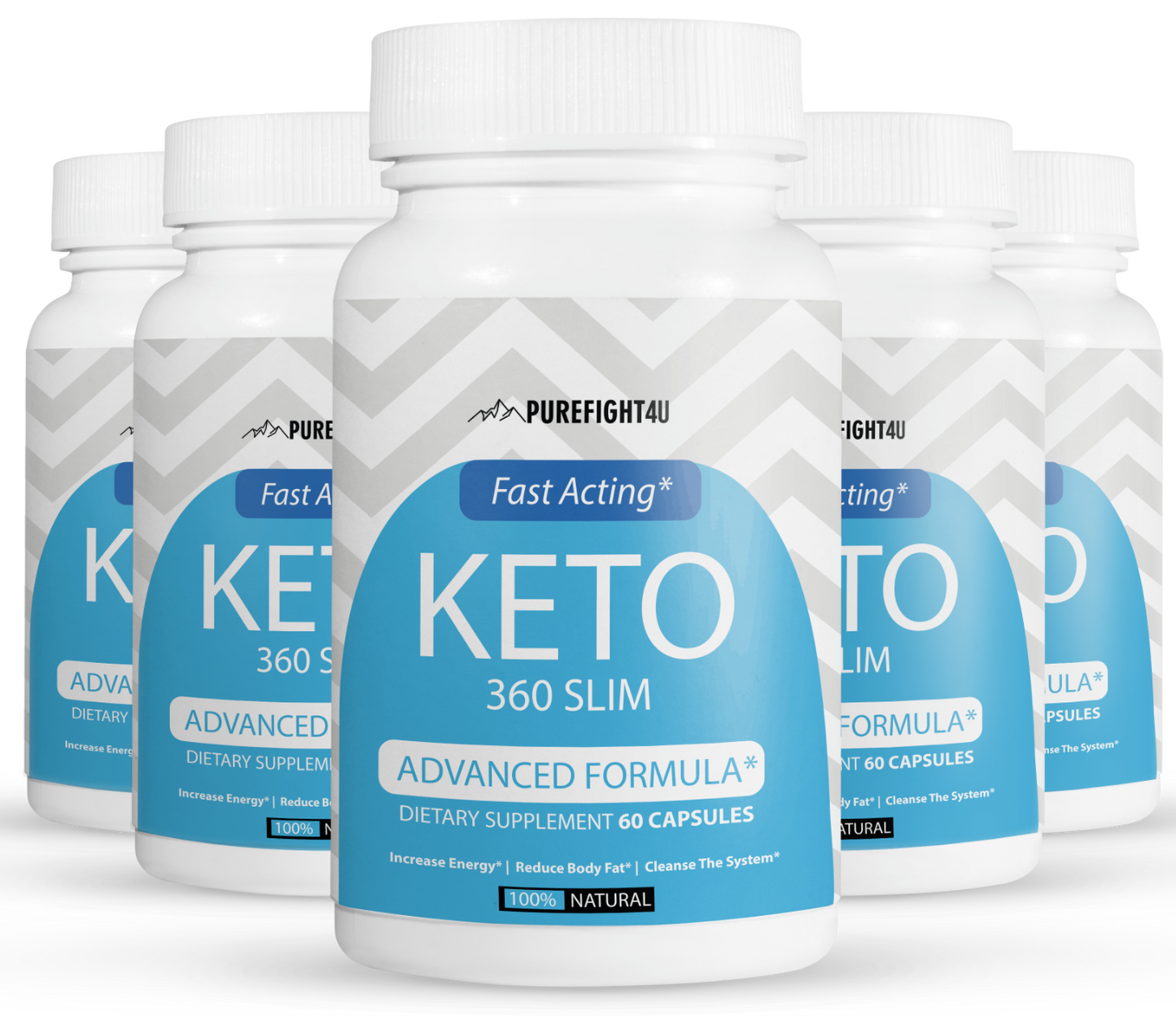 Keto 360 Slim Fast Acting Advanced Formula - 5 Bottles 300 Capsules