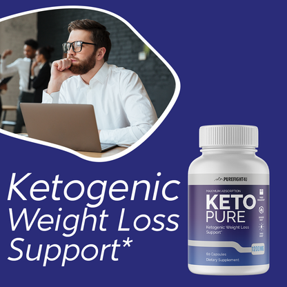 Keto Pure Ketogenic Weight Loss Support - 4 Bottles 240 Capsules