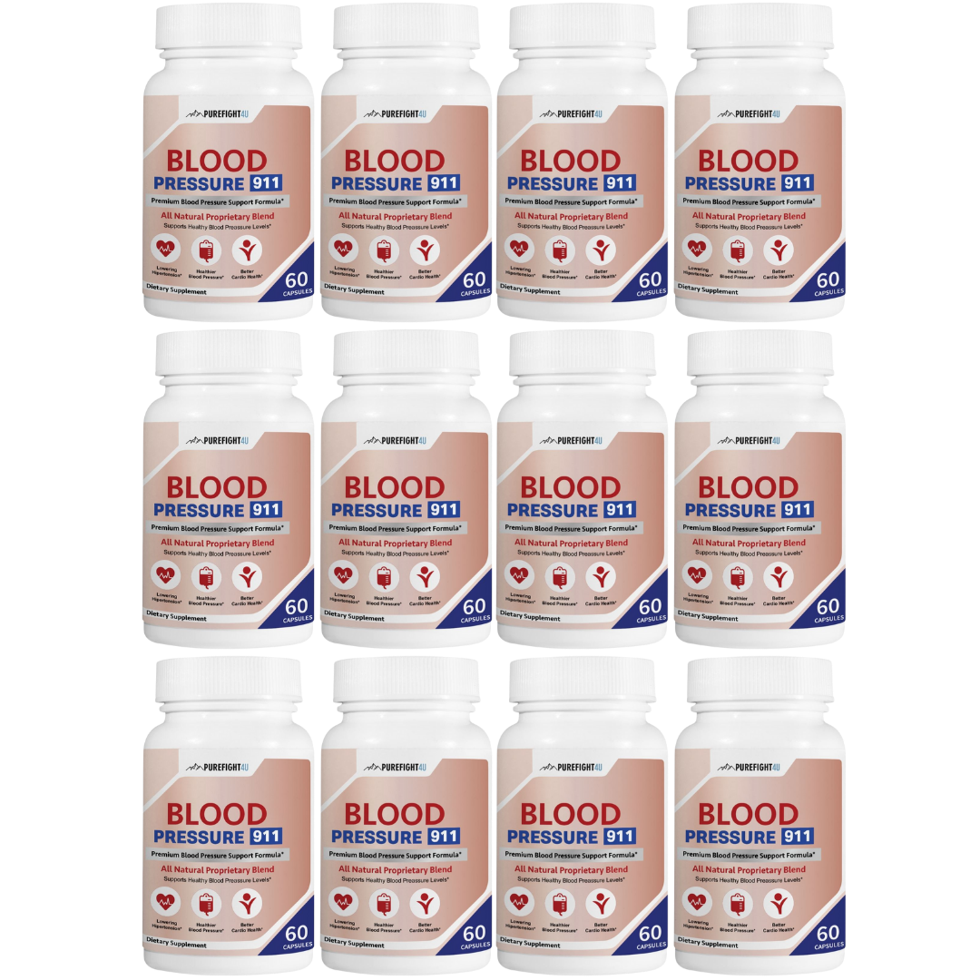 Blood Pressure 911 Premium Blood Pressure Support - 12 Bottles 720 Capsules