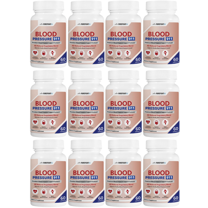 Blood Pressure 911 Premium Blood Pressure Support - 12 Bottles 720 Capsules