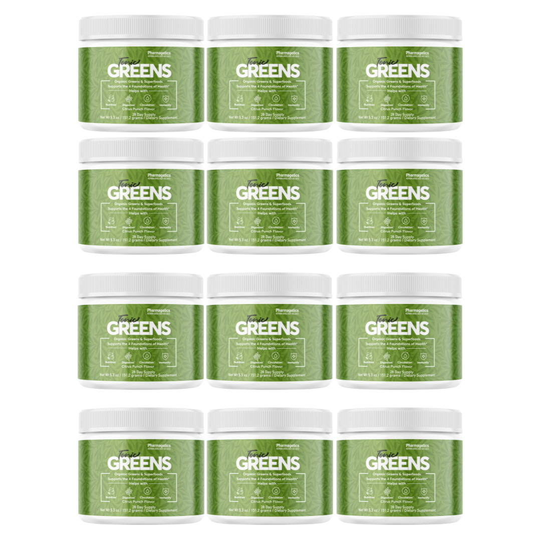 Tonic Greens Supplement Powder - Dietary Supplement 28 Servings 12 Bottles