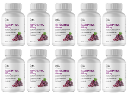 Resveratrol 600mg Dietary Supplement - 10 Bottles 600 Capsules