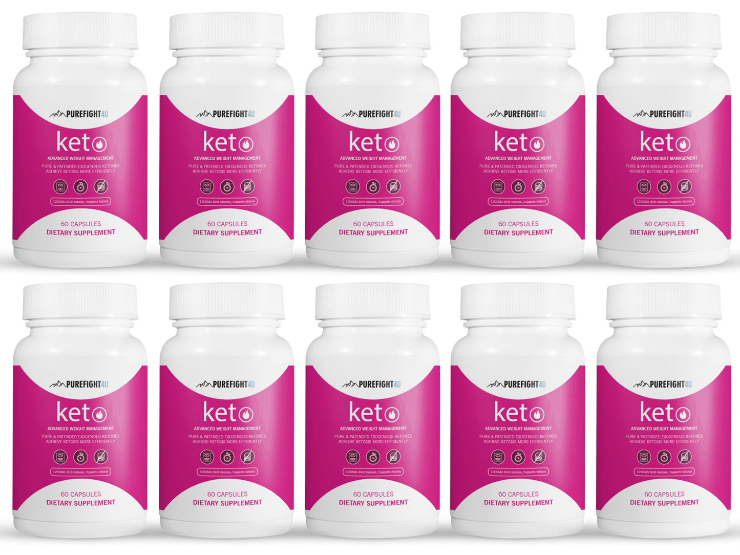 Keto Advanced Weight Management Formula - 10 Bottles 600 Capsules