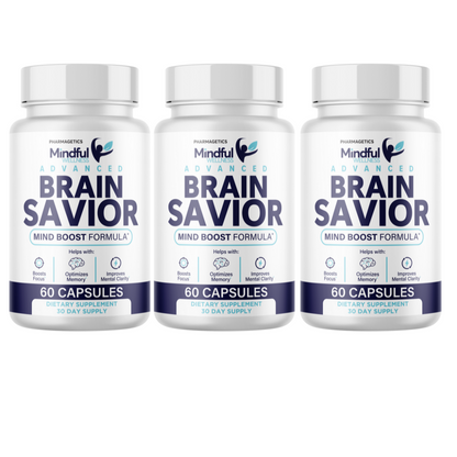 Mindful Wellness Brain Savior - Mind Boost Formula Capsules 3 Bottles 180 Caps