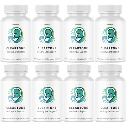 Cleartone Hearing Relief Capsules, Pills for Tinnitus Support -  8 Bottles