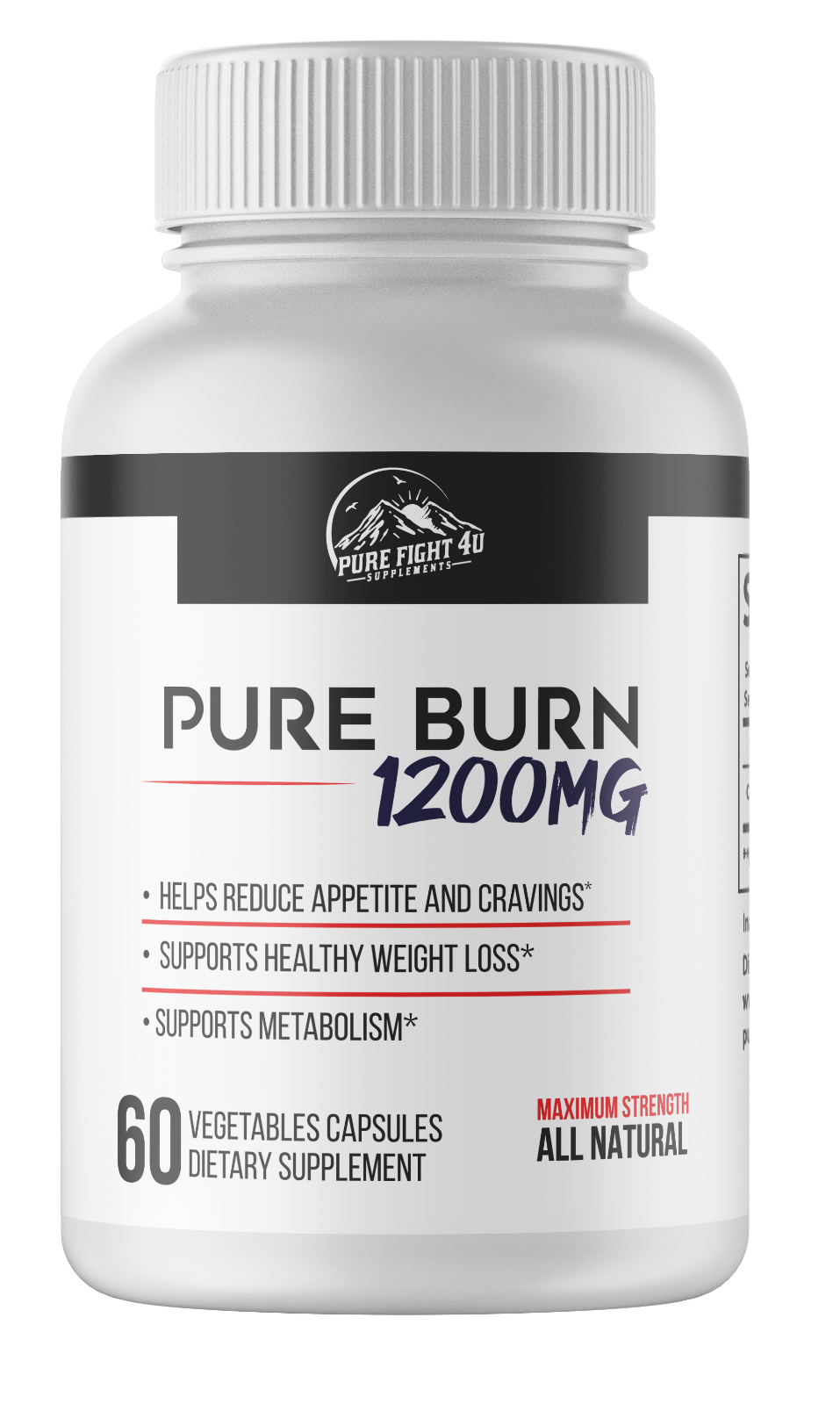 Pure Burn 1200mg Dietary Supplement - 3 Bottles 180 Capsules