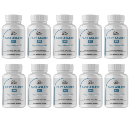 Fast Asleep 911 -  Advanced All Natural Sleep Aid - 10 Bottles 600 Capsules