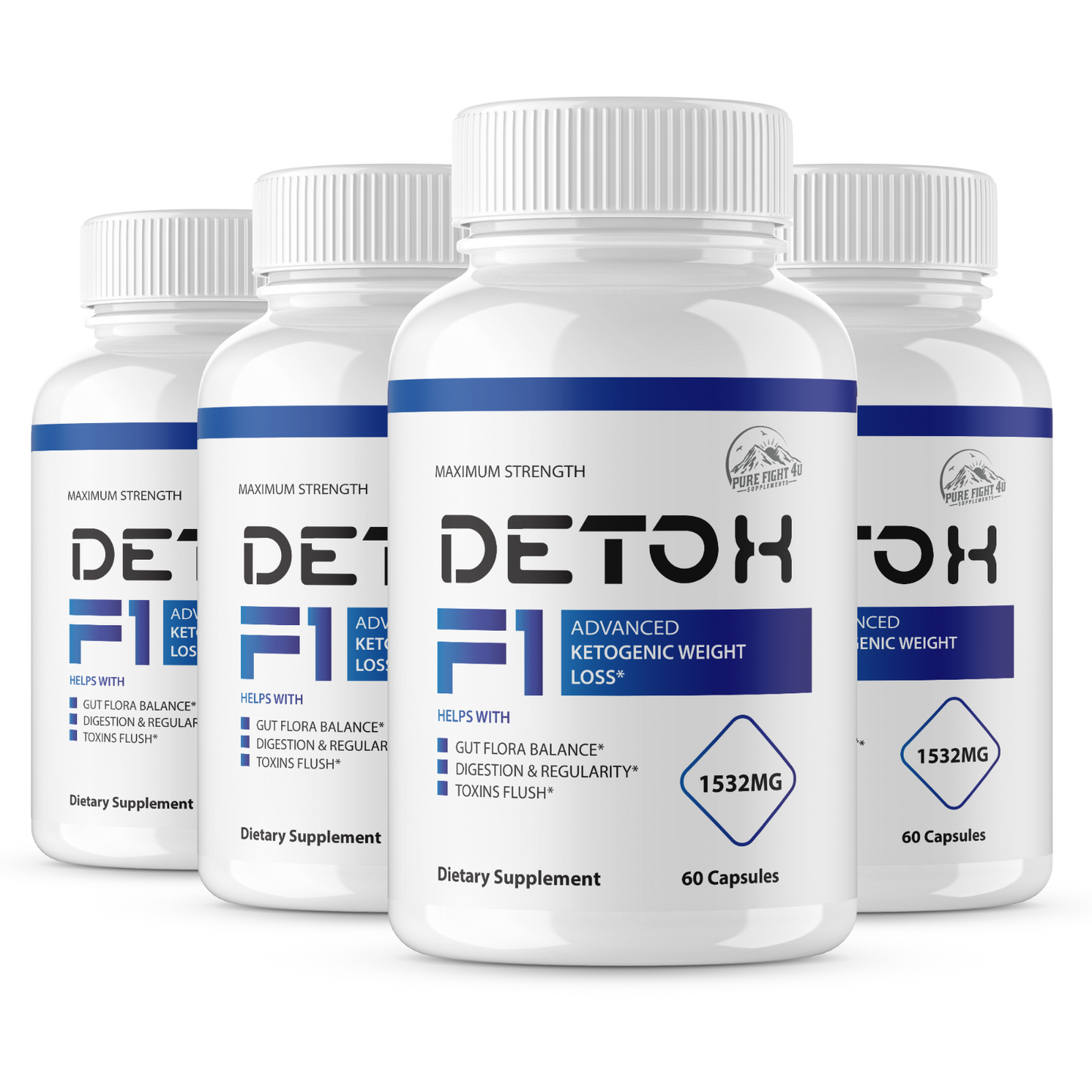 Detox F1 1532MG Advanced Ketogenic Weigh Loss - 4 Bottles 240 Capsules