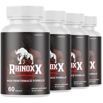 Rhinox X Enhancement Pills for Men, Supports Performance & Energy - 4 Bottles